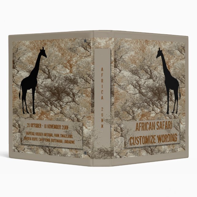 African Safari travel or vacation photo binder (Background)