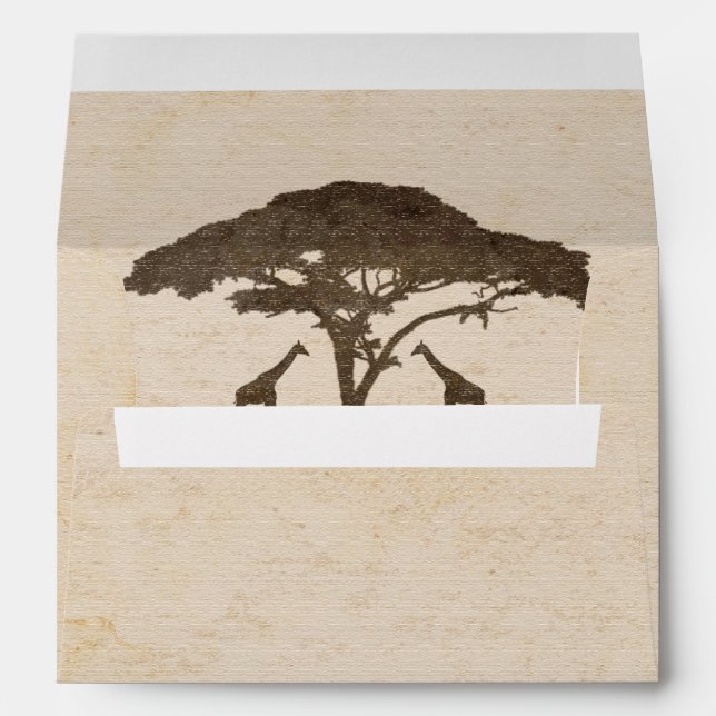 African Safari Two Giraffes Wedding Invitation Envelope (Back (Bottom))