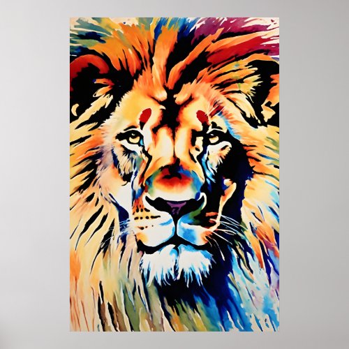 African Safari Wall Art Animal Wildlife Lion Art Poster