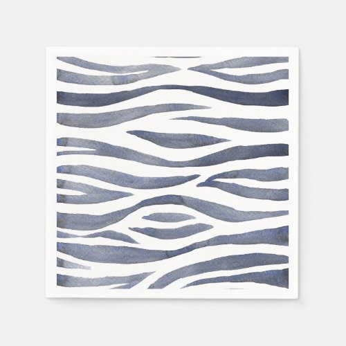 African Safari  Watercolor Zebra Pattern Napkins