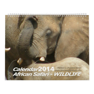 African Safari WILDLIFE Calendar (Two-Page)