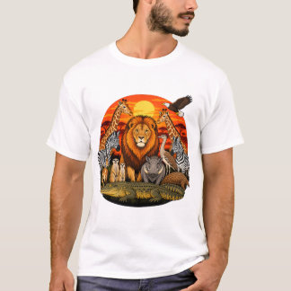 African Safari Wildlife Lion Portrait T-Shirt