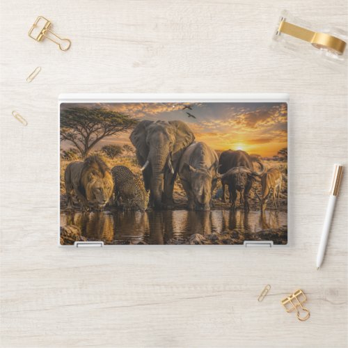 African Safari Wildlife Sunset Acrylic Plaque | El HP Laptop Skin