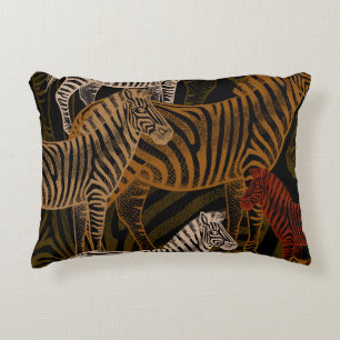 African Safari: Zebra Vintage Design Accent Pillow