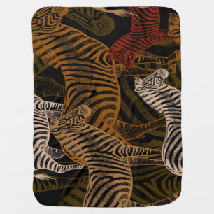 African Safari: Zebra Vintage Design Baby Blanket