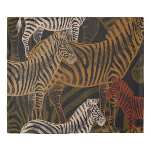 African Safari: Zebra Vintage Design Duvet Cover