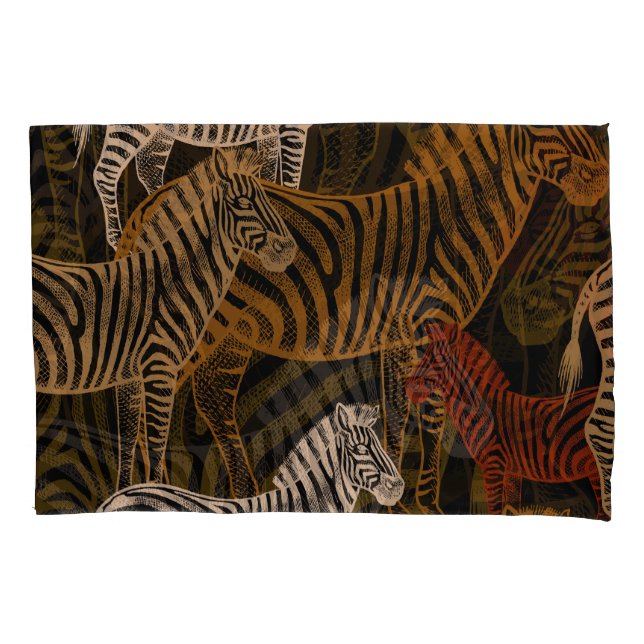 African Safari: Zebra Vintage Design Pillow Case (Front)