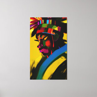 African Samurai Warrior Girl Canvas Print