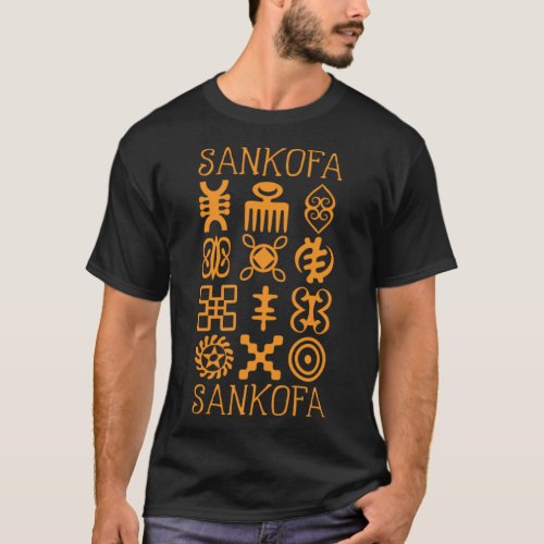 African Sankofa Adinkra Symbols Ghana  Black Prid T_Shirt