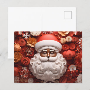 African Santa Black Claus Melanin Christmas Xmas Announcement Postcard