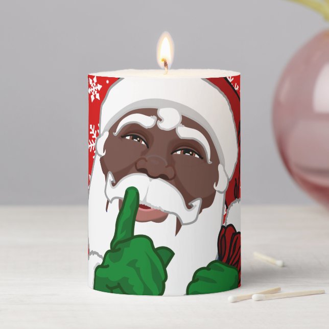 African Santa Christmas Candle Custom Santa Candle (In Situ)