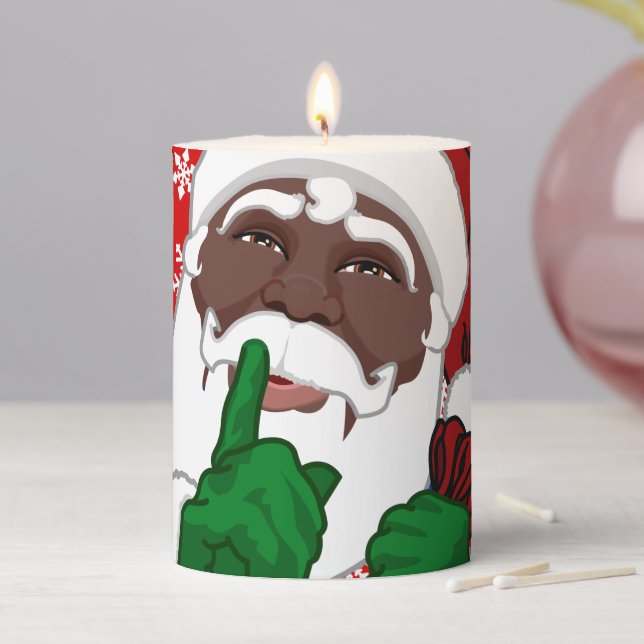 African Santa Christmas Candle Custom Santa Candle (In Situ)