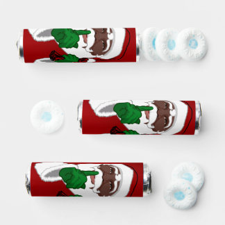 African Santa Christmas Candy Personalized Breath Savers® Mints