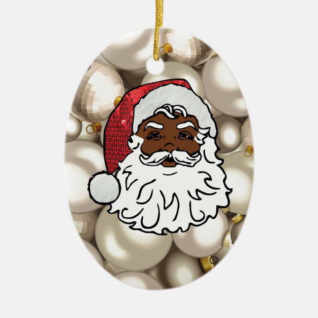 african santa claus ceramic ornament (Front)