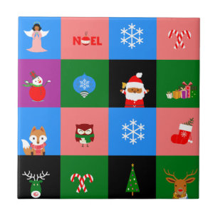 african santa claus colorblock ceramic tile