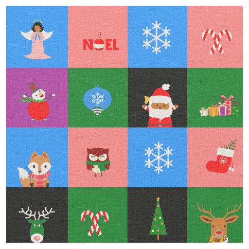 african santa claus colorblock fabric