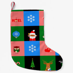 african santa claus colorblock stocking