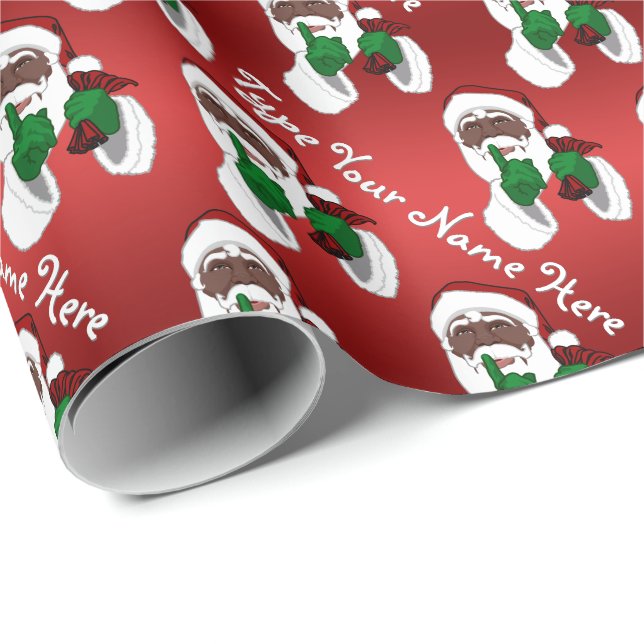 African Santa Clause Christmas Wrapping Paper  (Roll Corner)