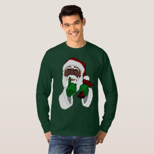 Black Santa Fist Christmas Africa Long Sleeve Button Shirt All Power to the People DT03 main image 1