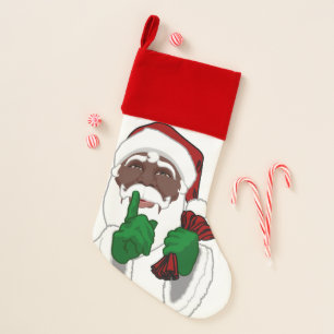 African Santa Clause Tie Christmas Santa Neckties Stocking