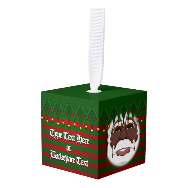 African Santa Decoration Your Photo Here Ornament (Front Angled)