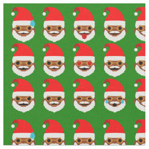 african santa emoji emoticons fabric