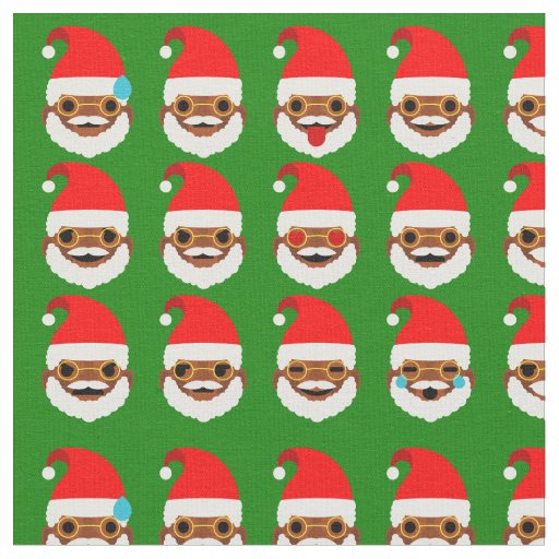 african santa emoji emoticons fabric