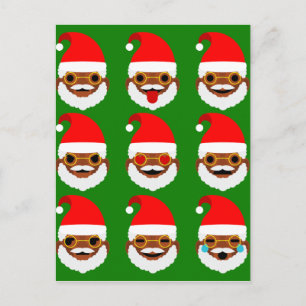 african santa emoji emoticons holiday postcard