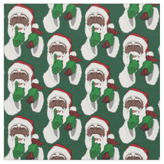 African Santa Fabric Black Santa Christmas Fabrics