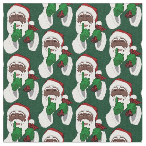 African Santa Fabric Black Santa Christmas Fabrics