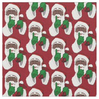 African Santa Fabric Black Santa Christmas Fabrics