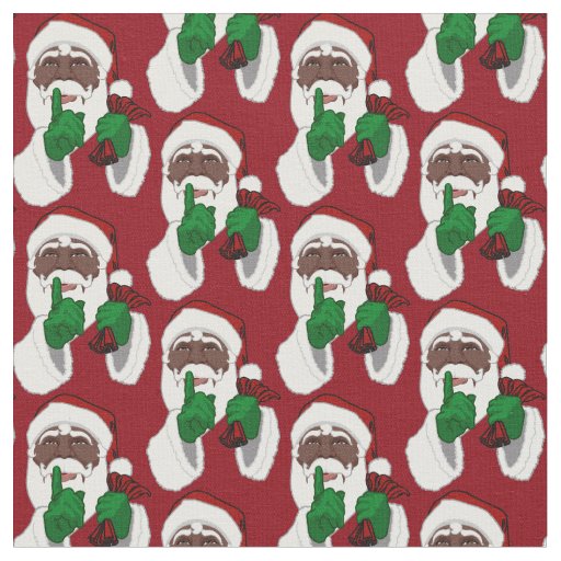 African Santa Fabric Black Santa Christmas Fabrics