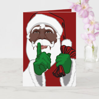 African Santa Greeting Cards Black Santa Cards