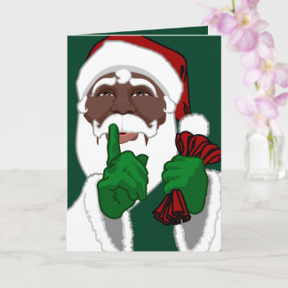 African Santa Greeting Cards Black Santa Cards