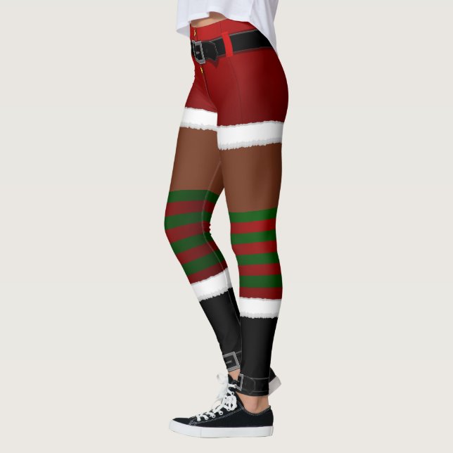 African Santa Leggings Funny Christmas Leggings (Left)
