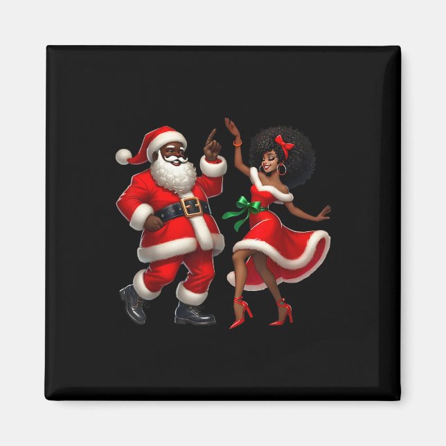 African Santa Mrs Claus Dancing African American C Magnet (Front)