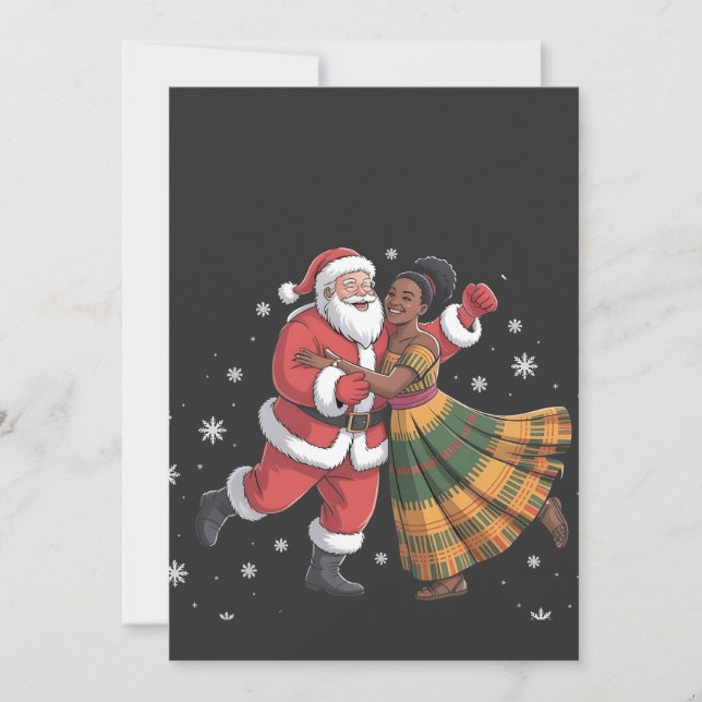 African Santa Mrs Claus Dancing African American   Invitation (Front)