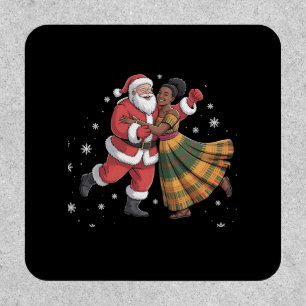African Santa Mrs Claus Dancing African American   Patch