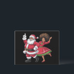 African Santa Mrs Claus Dancing American Christmas Holiday Postcard<br><div class="desc">African Santa Mrs Claus Dancing American Christmas</div>