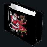 African Santa Mrs Claus Dancing American Christmas Large Gift Bag<br><div class="desc">African Santa Mrs Claus Dancing American Christmas</div>