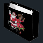 African Santa Mrs Claus Dancing American Christmas Large Gift Bag<br><div class="desc">African Santa Mrs Claus Dancing American Christmas</div>
