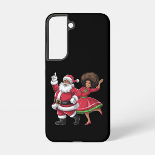 African Santa Mrs Claus Dancing American Christmas Samsung Galaxy S22 Case