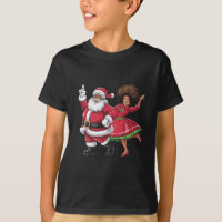 African Santa Mrs Claus Dancing American Christmas