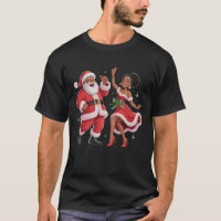 African Santa Mrs Claus Dancing American Christmas
