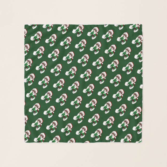 African Santa Scarf Santa Clause Christmas  Scarf (Front)