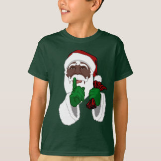 African Santa Shirt Kid's Black Santa T-Shirts