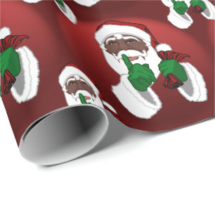 African Santa Wrapping Paper Christmas Paper
