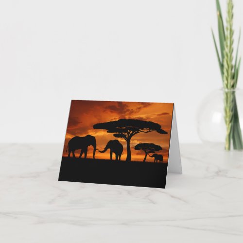 African Savanna Elephants BHM Note Card