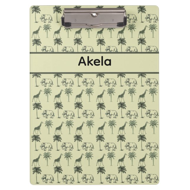 African Savanna Pattern, custom Clipboard (Front)