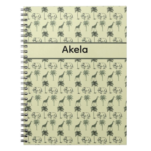 African Savanna Pattern, custom Notebook (Front)